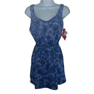 New Ceeb 18 Womens Blue Tie Waist Swimdress Plus Size Swimsuit